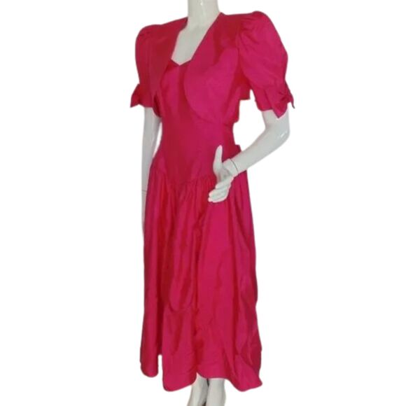 new Vintage Prom/Bridesmaid Dress/Bolero Jacket Set, XS, Pink, Strappy - Picture 3 of 15